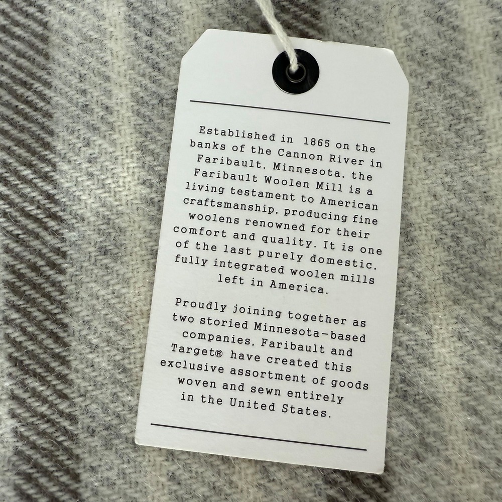 Faribault Woolen Mill Company‎ NWT Scarf Neck Warmer USA Made Striped Gray Wool - Picture 3 of 9